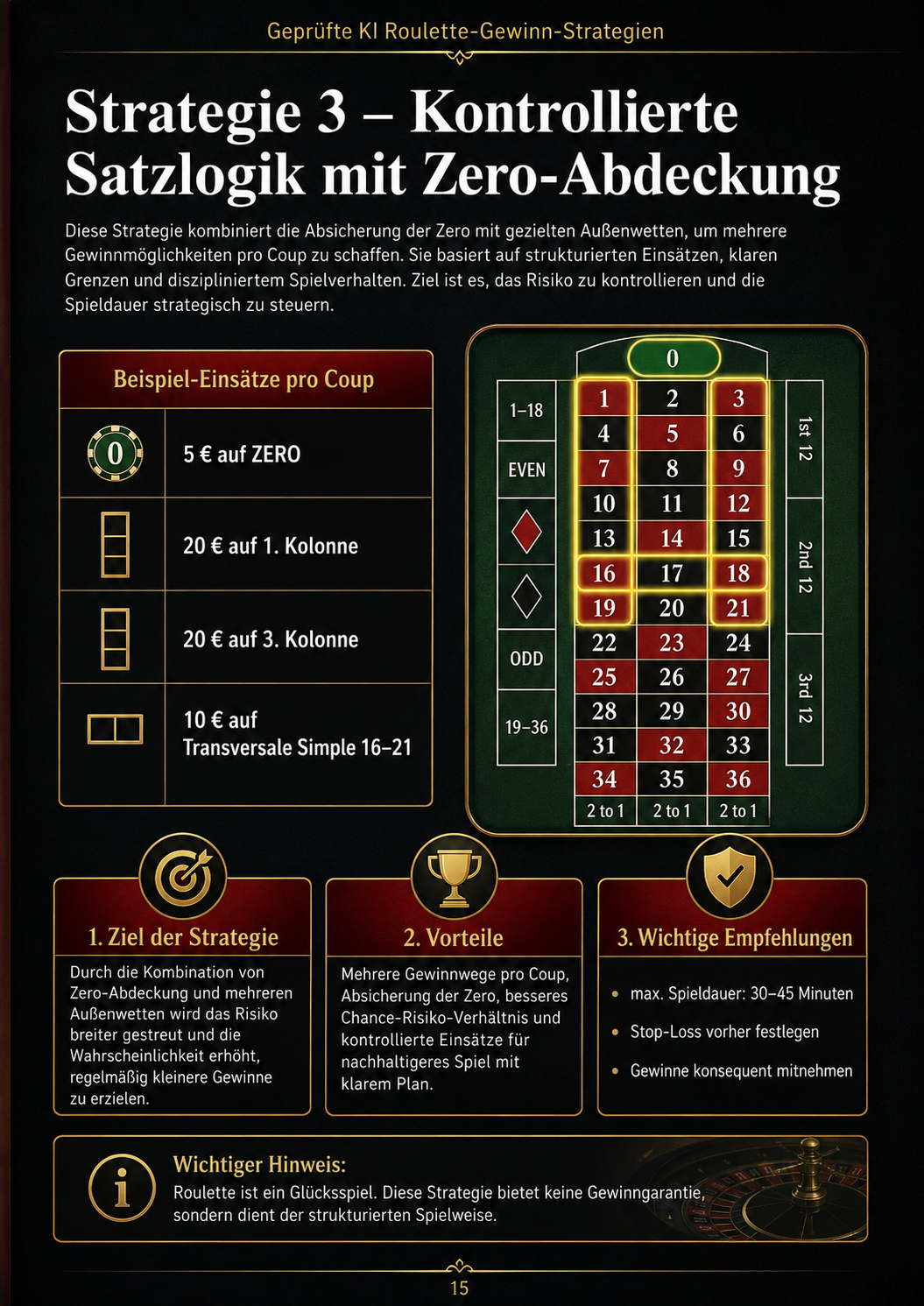 Vorschau der Roulette Strategien im E-Book